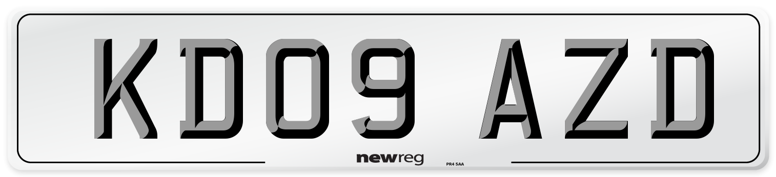 KD09 AZD Number Plate from New Reg